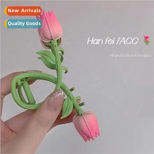 clip female hair tulip shark plate grab head Korea back