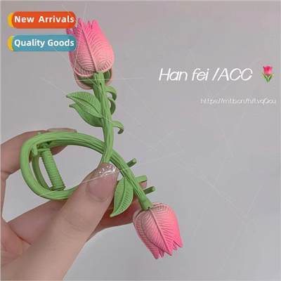 Korea tulip grab clip female back head plate hair shark clip