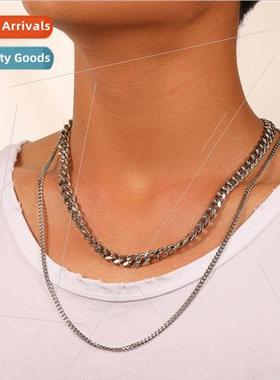 Europe hip-hop tide high class feeling double layer stainles