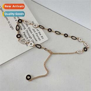 Waist Chain Women Dress Metal Double ded Oval Connection Fas