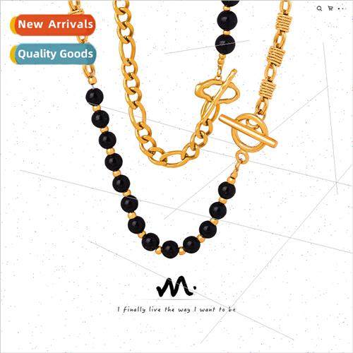 Europe new retro fashion tanium steel gold-plated niche hund