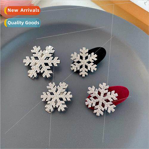 Cute snowflake hair accessories Christmas hair clips female