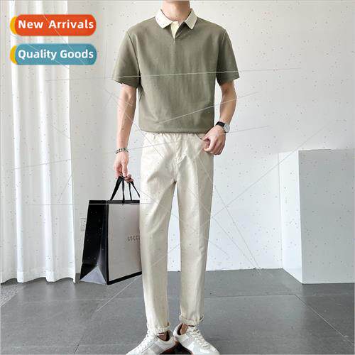 Summer commuting versatile business polo shirt mens light fa