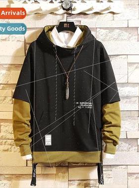 Men Hooded Pullover Sweatshirt 2021 Spring Autumn New Fashio
