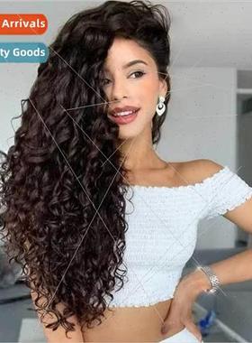 Europe black center parted long curly hair African explosion