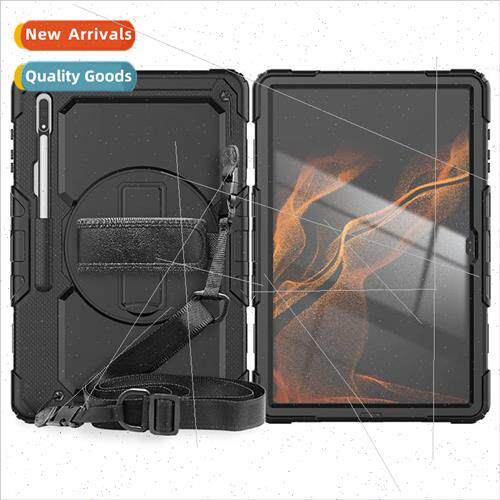适用Samsung Tab S8 X700 colorful silicone PC rotating stS8Ul