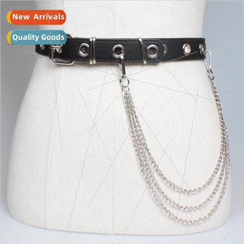 Punk belt female ins decorative skirt three-layer chain pant