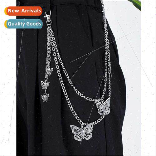 Europe jewelry thin chain three butterflies waist chain punk
