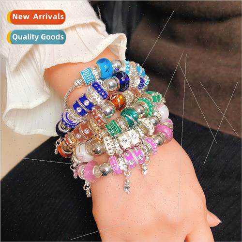 Europe round bead copper chain DIY handmade beaded bracelet