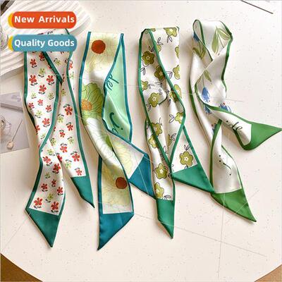 Green whe tender spring fall fashion hair ties small silk sc