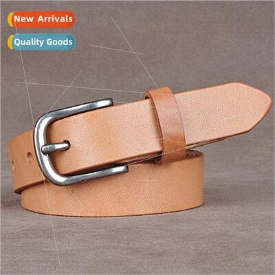 Women leather belt Italian leather simple versatile retro ha