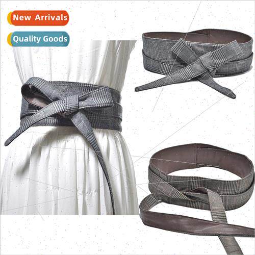 New double-sided imation leather wide belt women versatile g