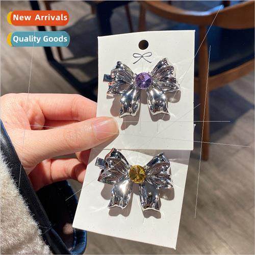 Diamond bow hair clips new trumpet duckbill clip hair access