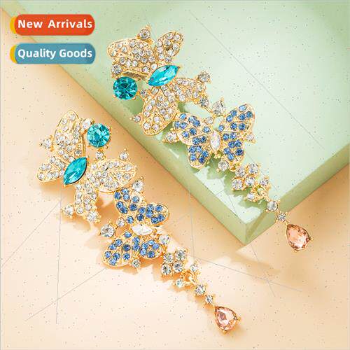 Europe fashion new colorful nd earrings long retro court but