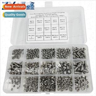 Pan Head 400pcsM2M2.5M3M4M5 Elastic Phillips Flat Was 304