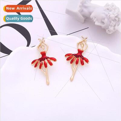Korean fashion design dancing girl earrings personalized cut