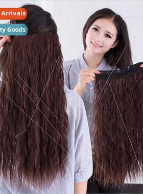 Five clip hair extensions corn perm wig piece female one pie