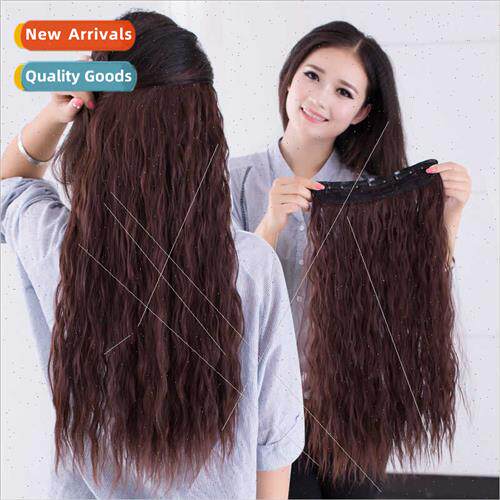 Five clip hair extensions corn perm wig piece female one pie