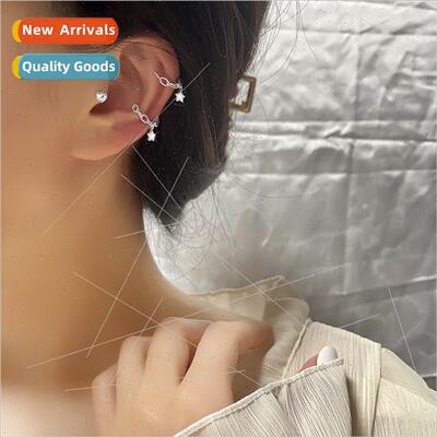 Diamond star chain ear clips Japan fashion ins twist zirconi