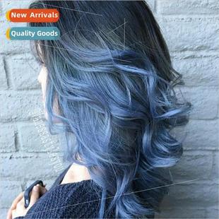 Curly Blue Bleached Europe Chemical Long Black Fiber Medium