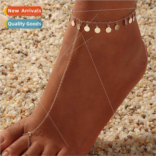 Europe simple metal round piece pendant finger anklet female