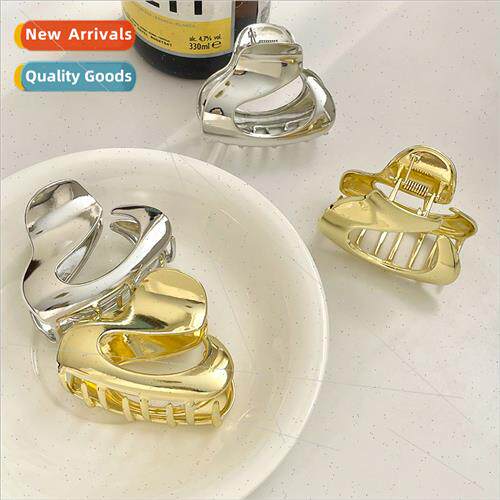 Irregular metal grab clip female back head hair grab small h