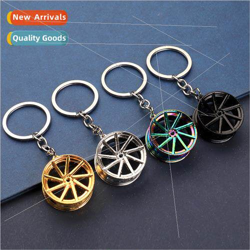 Work high- zinc alloy keychain pendant creative car wheel ke