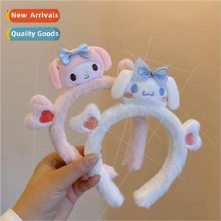 bow cute doll Plush bands heart hair female pink