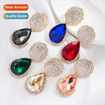 Europe new earrings nd high-level sense alloy diamond geomet