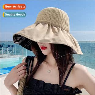 hat female brim summer sun large vinyl ultraviolet 2023 anti