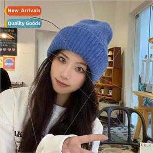 solid autum female hat color simple Korean cap flap Wool