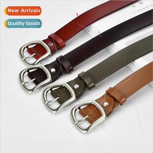 Women leather belts women handmade cowhide pin buckle belt w