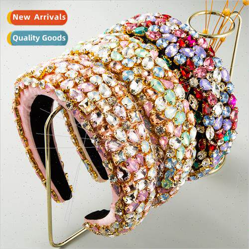 Europa rhinestone hair bands women enlarged wide side full d