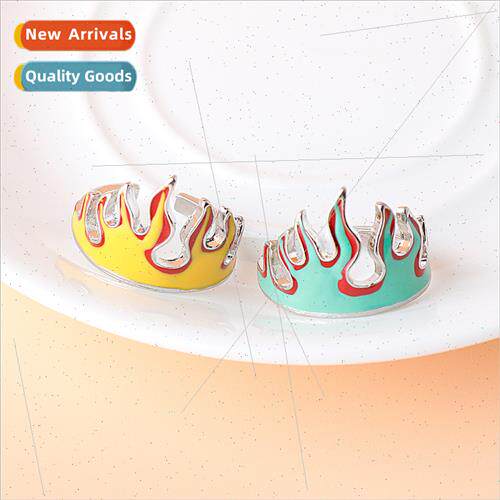 Creative burning flame ring fashionable personalized hip-hop