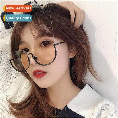 ins half frame round teal sunglasses men tide 2019 retro sun