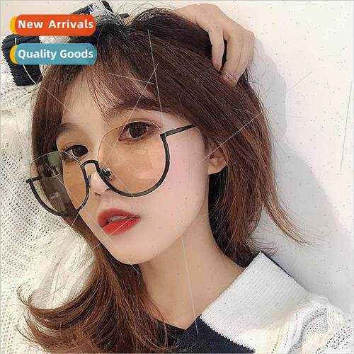ins half frame round teal sunglasses men tide 2019 retro sun