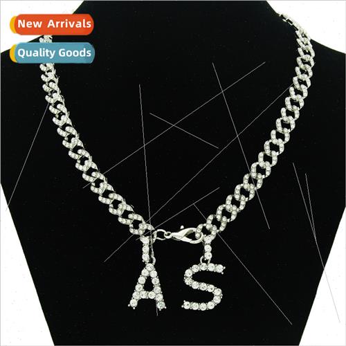 Korea cool diamond letters AS pendant necklace fashion colla