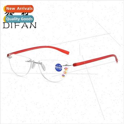 New rimless anti-blue light presbyopia glasses female fashio