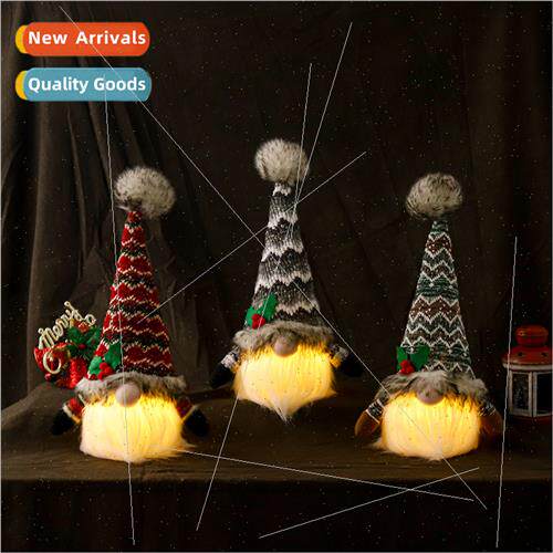 Glowing knted doll ornament cute Rudolph faceless old man pl