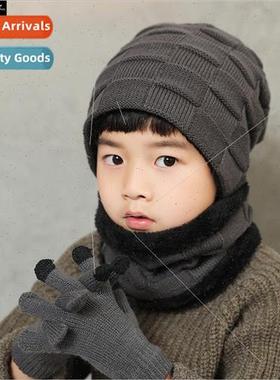 9550 Children winter threePCS hat padded warm outdoor baby p
