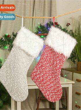 Christmas decorations red gray knted plush mouth Christmas s