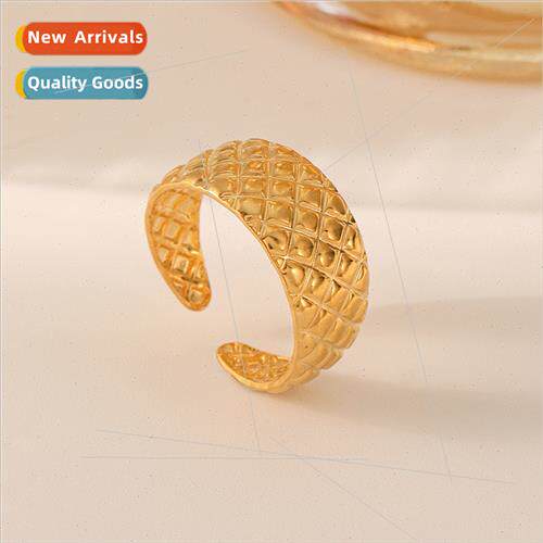 Europe fashion niche stainless steel ring gold opening vinta