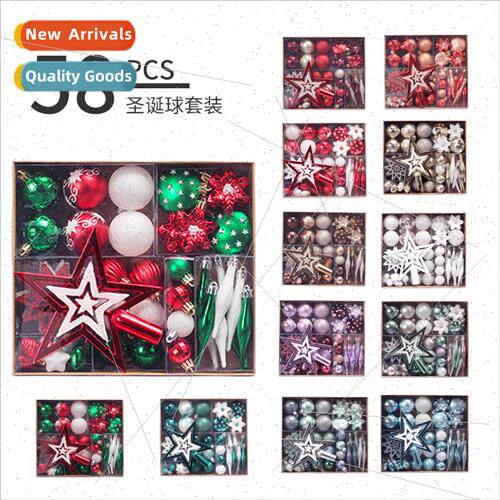 58pcs/set Painted Christmas Ball Set  Pack Christmas Tree Ha