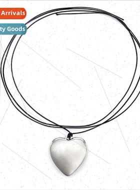 Korea Lori hip-hop big heart pendant necklace adjustable tie