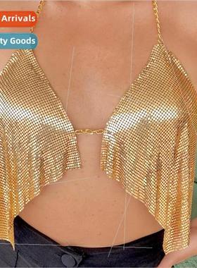 YH3490 Europevest rhinestone inlaid sequins drill cloth tass