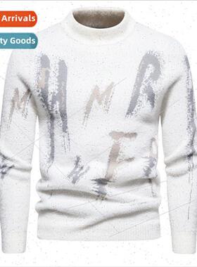 Men sweaters fall winter  whin bottom shirt round neck pullo