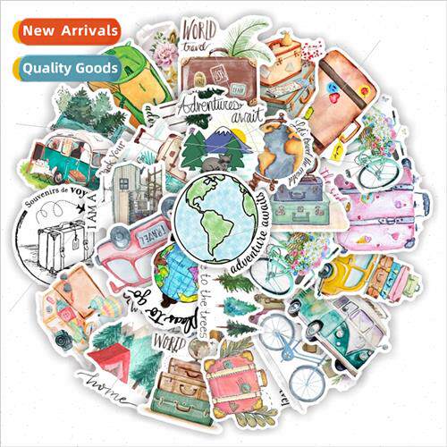 50 new ins bus Mori girl soft sister wind stickers cute cup