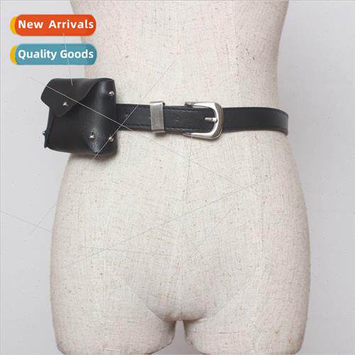 Europe new student fashion versatile black mini waist pack f
