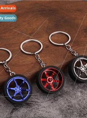 Metal wheel PVC tire keychain pendant creative car modificat