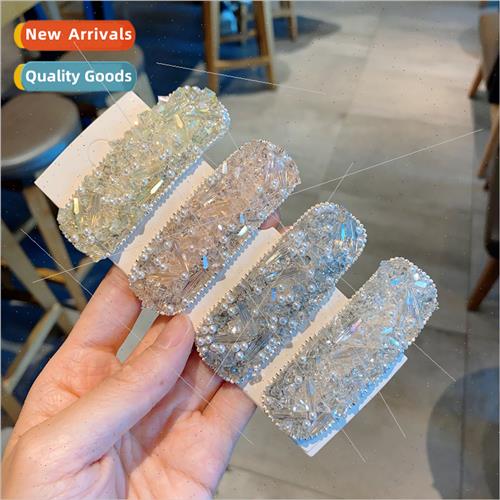 Ultra-flash crystal hair clips a word clip back head rhinest